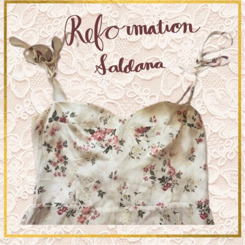 Reformation Floral Maxi Dress - Cream and Pink